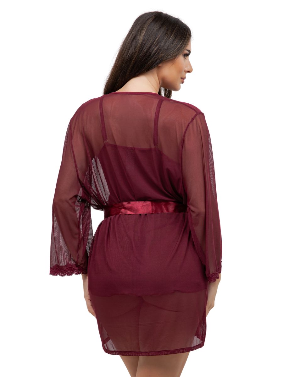 Dominique Sheer Robe & Babydoll Set