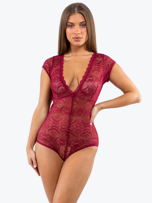Scarlet Lace Romper