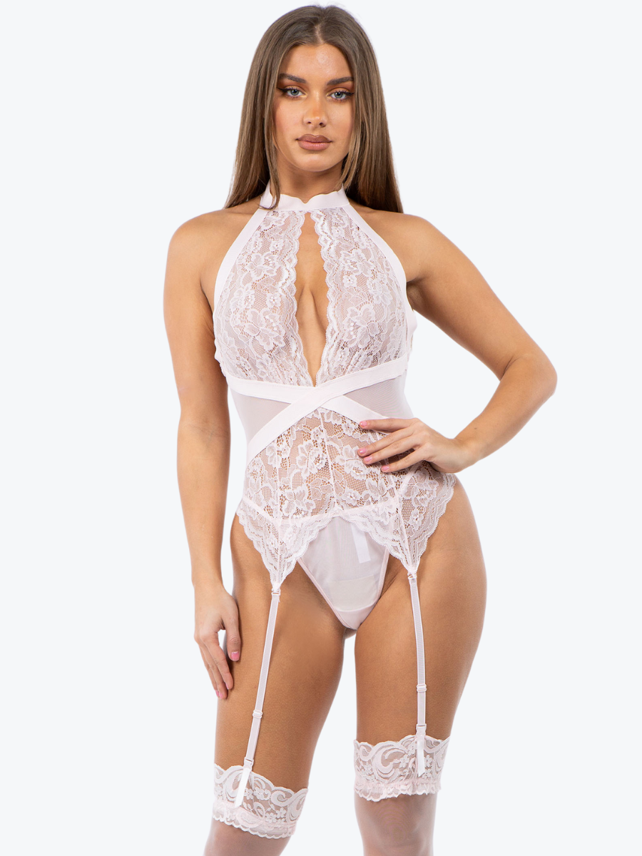 Kimberly Lace Basque Set