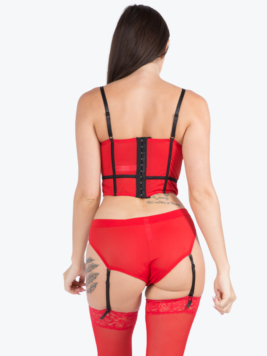 Brandy Cage Bustier Garter Set