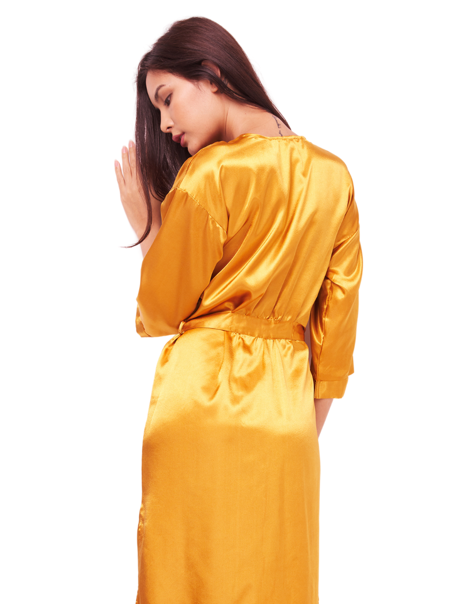 Bella Long Satin Dressing Robe