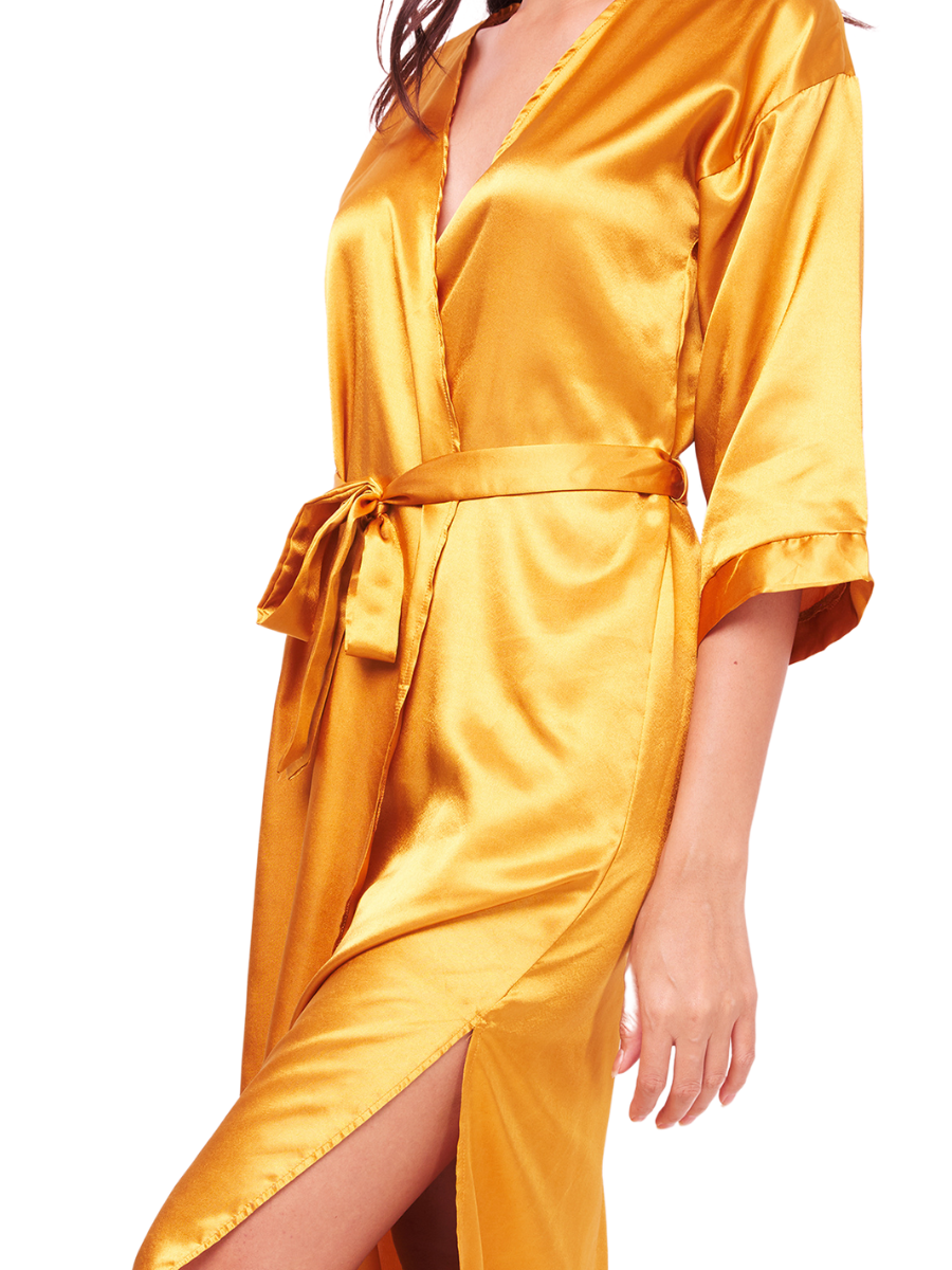 Bella Long Satin Dressing Robe