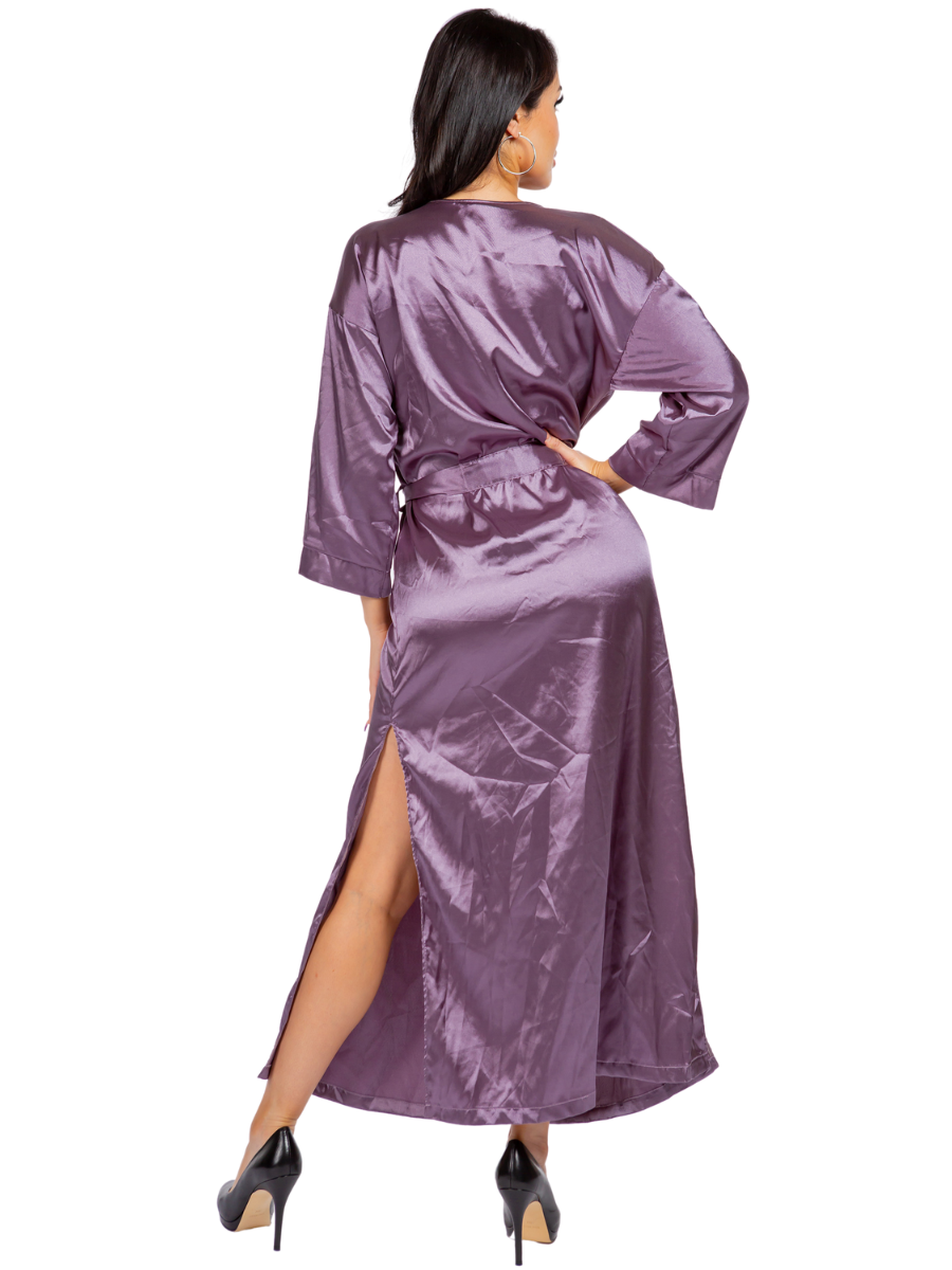 Bella Long Satin Dressing Robe
