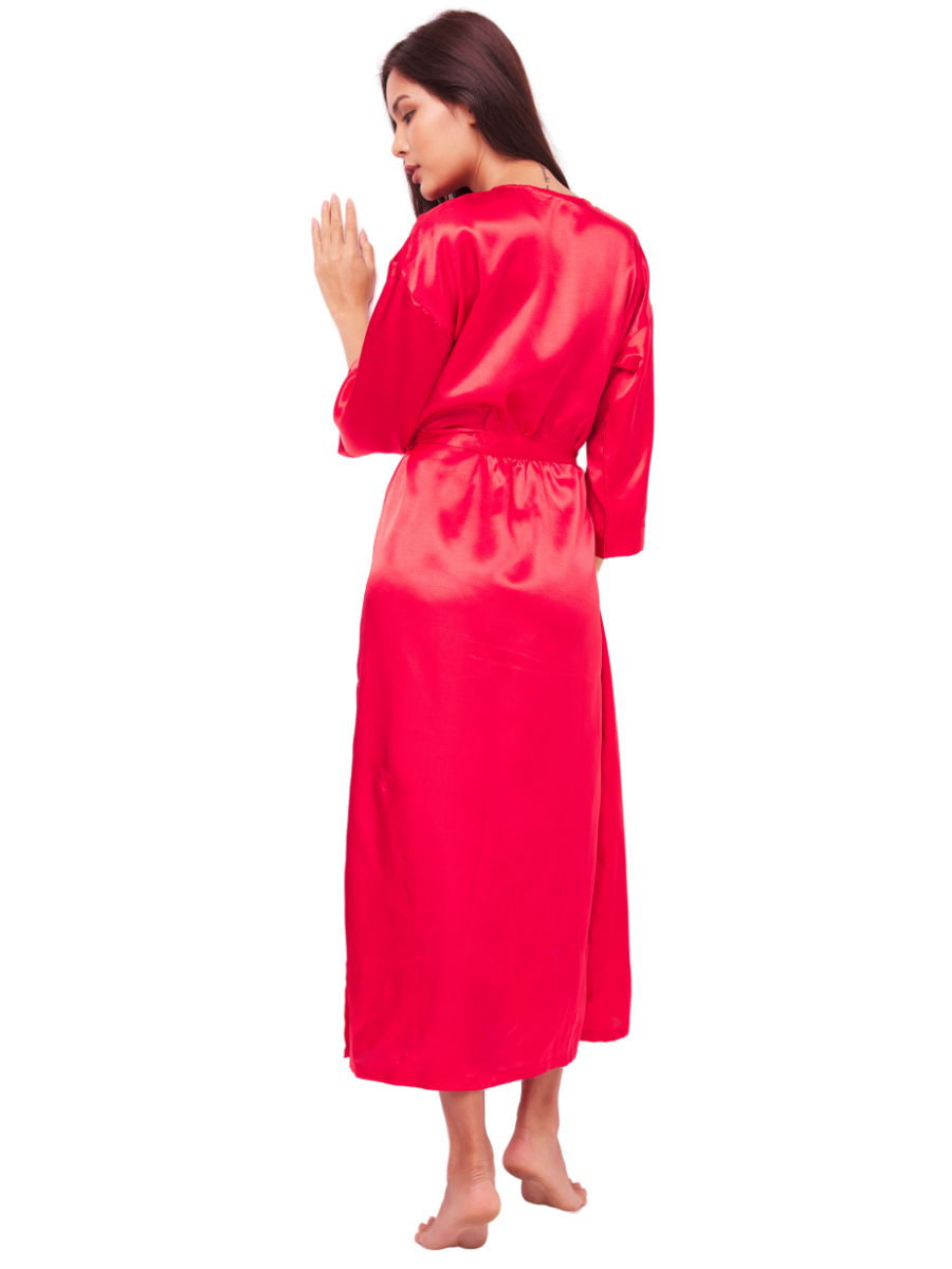 Bella Long Satin Dressing Robe