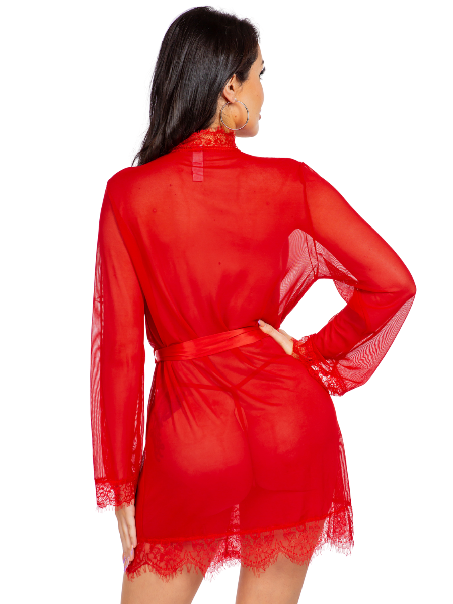 Bailey Eyelash Lace Short Sheer Robe