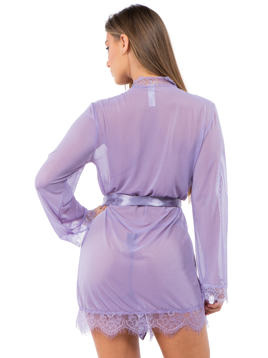 Bailey Eyelash Lace Short Sheer Robe