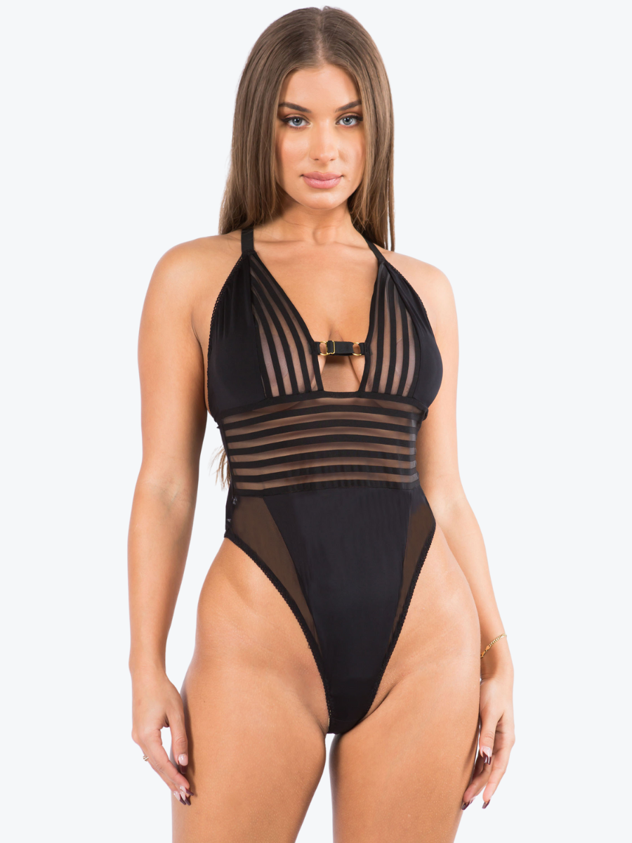 Plus Size Gigi Shadow Stripe Teddy