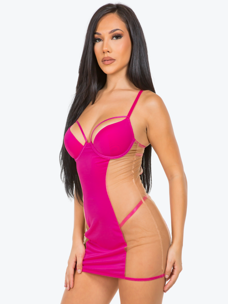 Kim Underwire See Through Cage Babydoll Dress