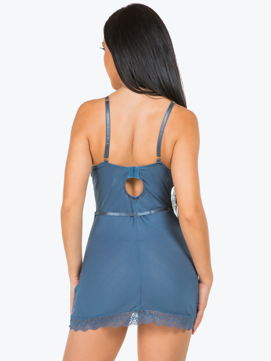 Kayla Underwire Stripe Lace Babydoll Dress