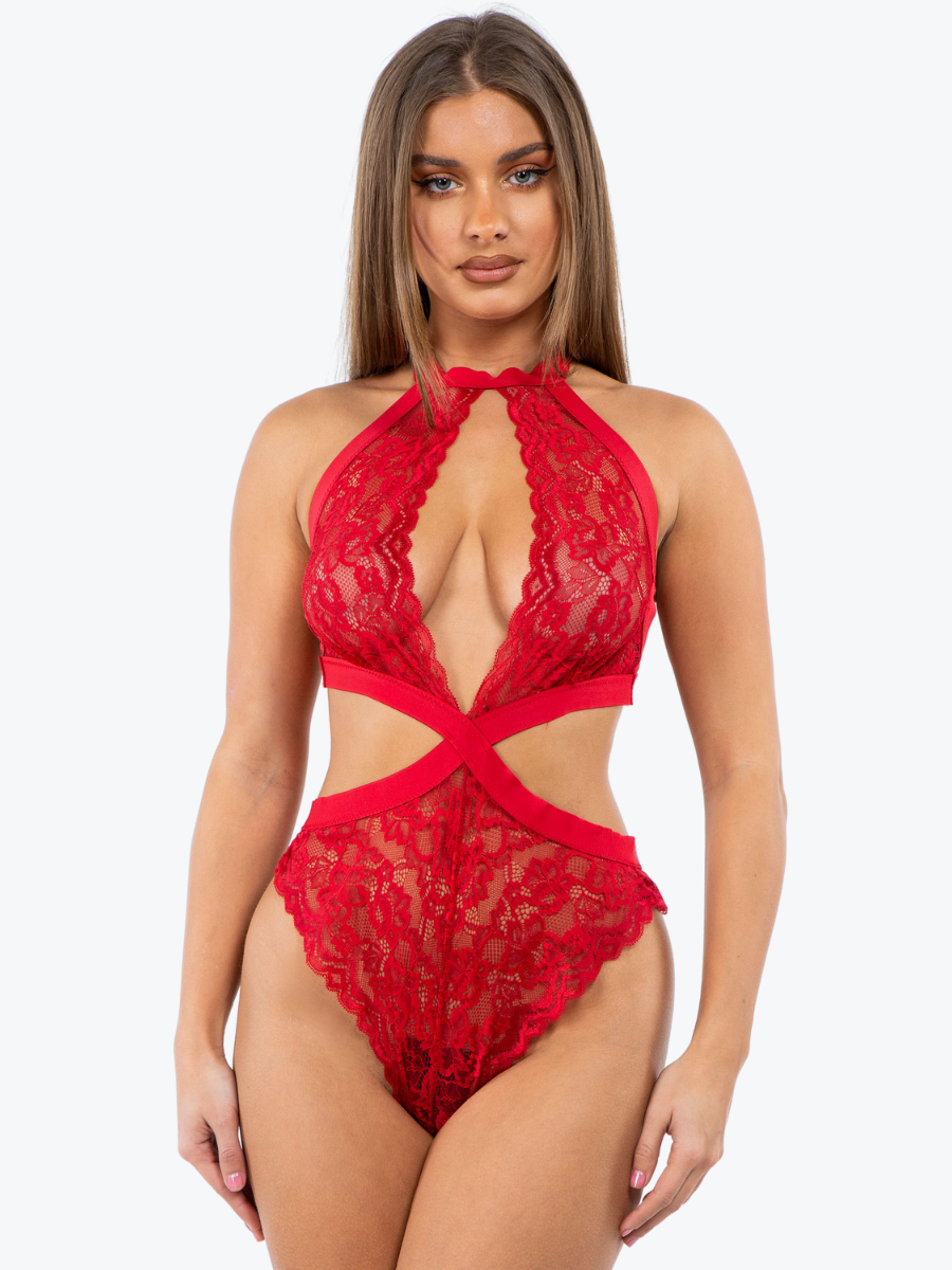 Kimberly Cut Out Lace Teddy