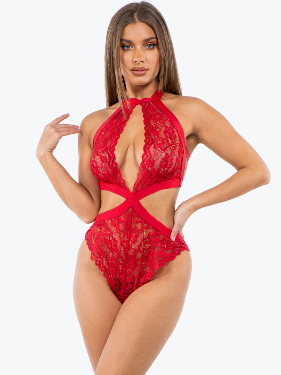 Kimberly Cut Out Lace Teddy