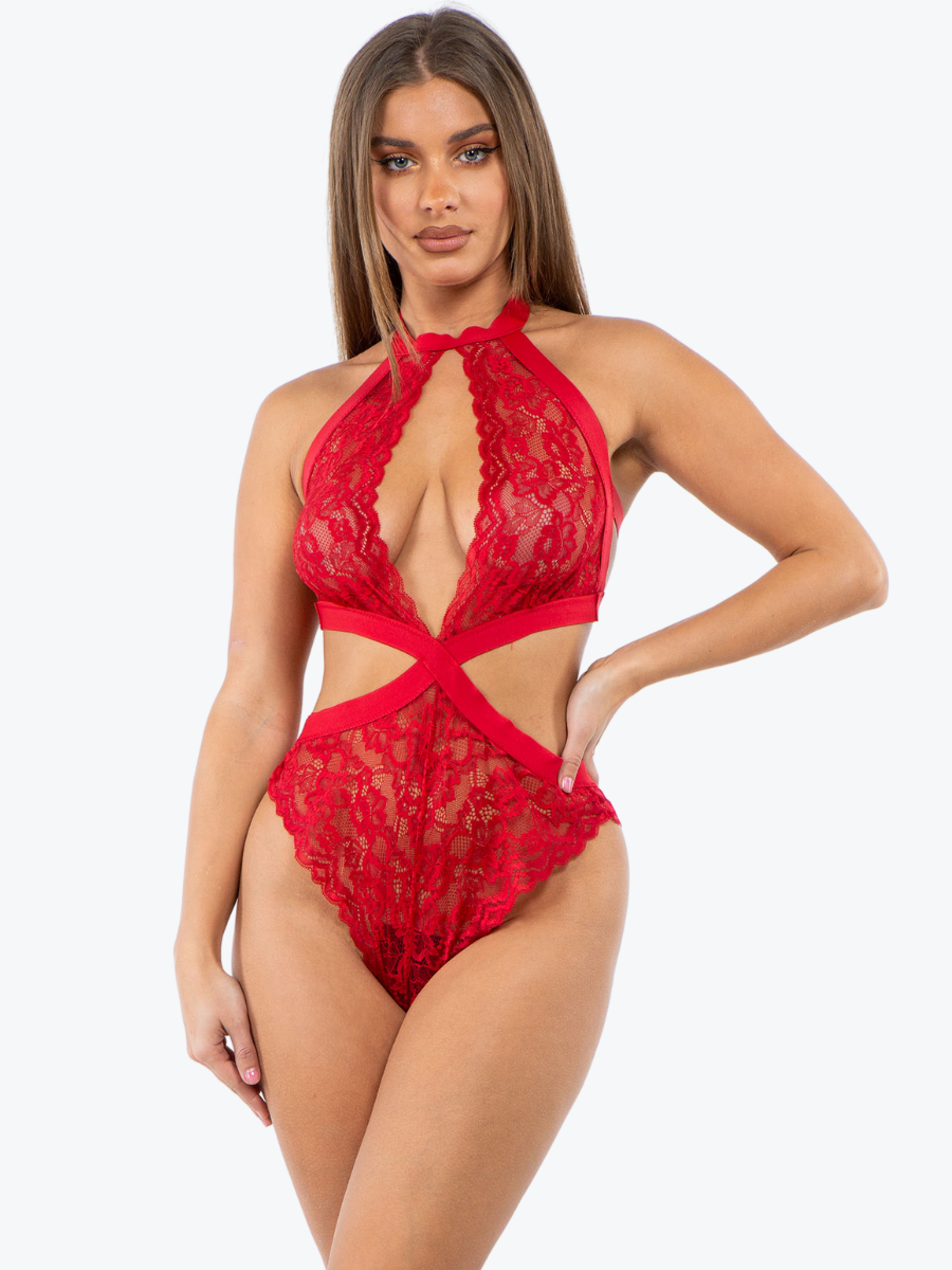 Kimberly Cut Out Lace Teddy
