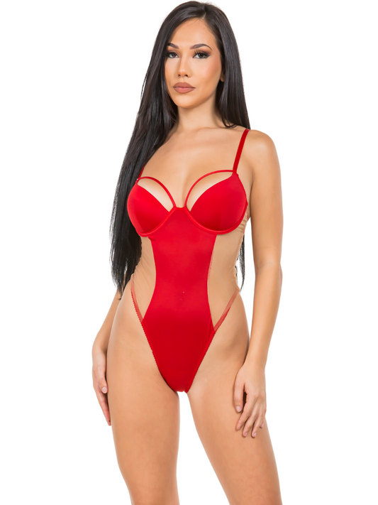 Plus Size Kim Cage Underwire Sheer Teddy