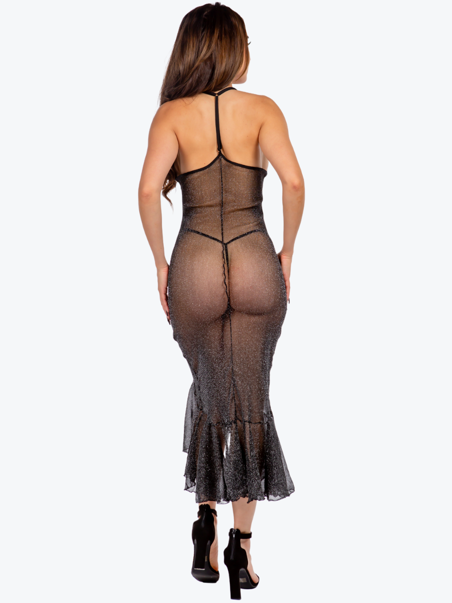 Esme Sheer Stardust Long Gown