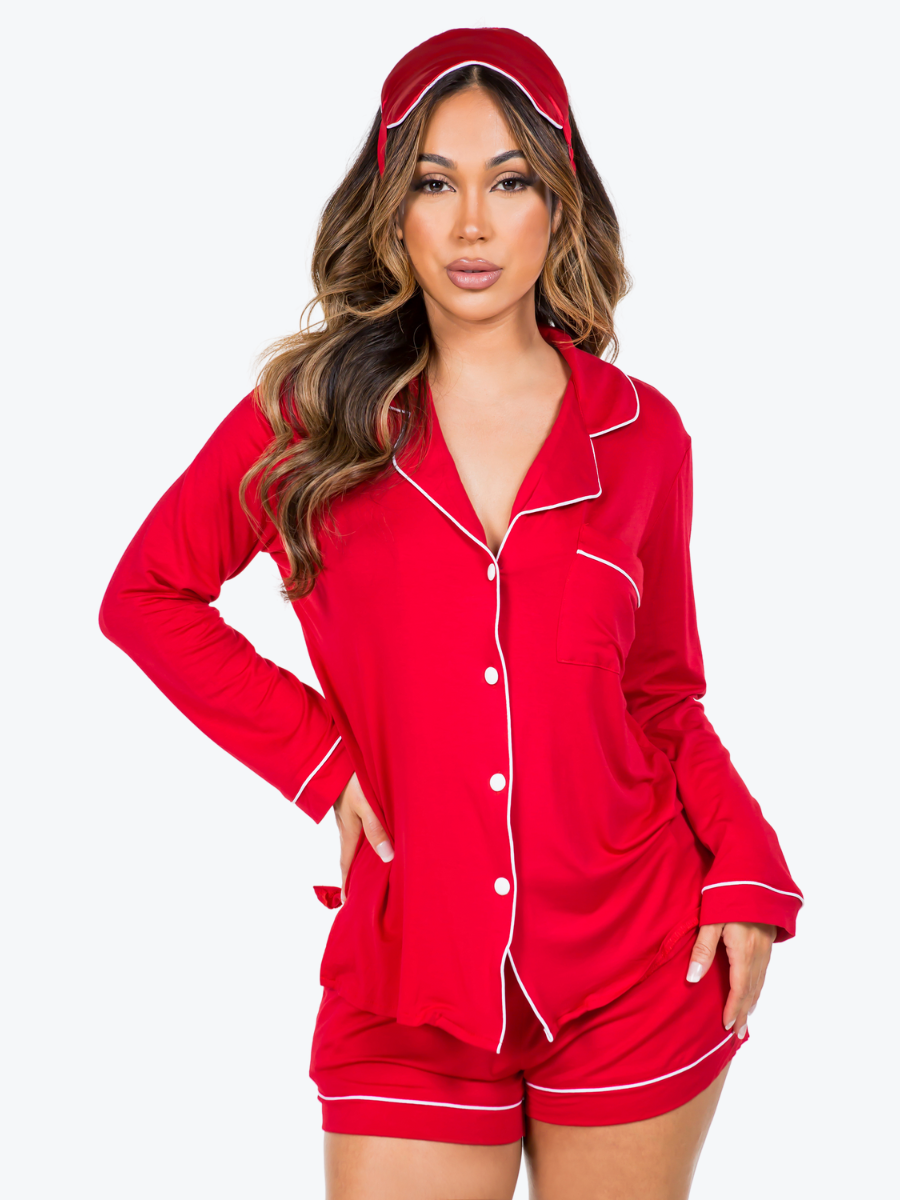 Carmen Long Sleeve & Short PJ Set
