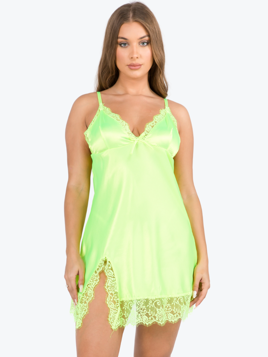 Vera Satin Lace Babydoll