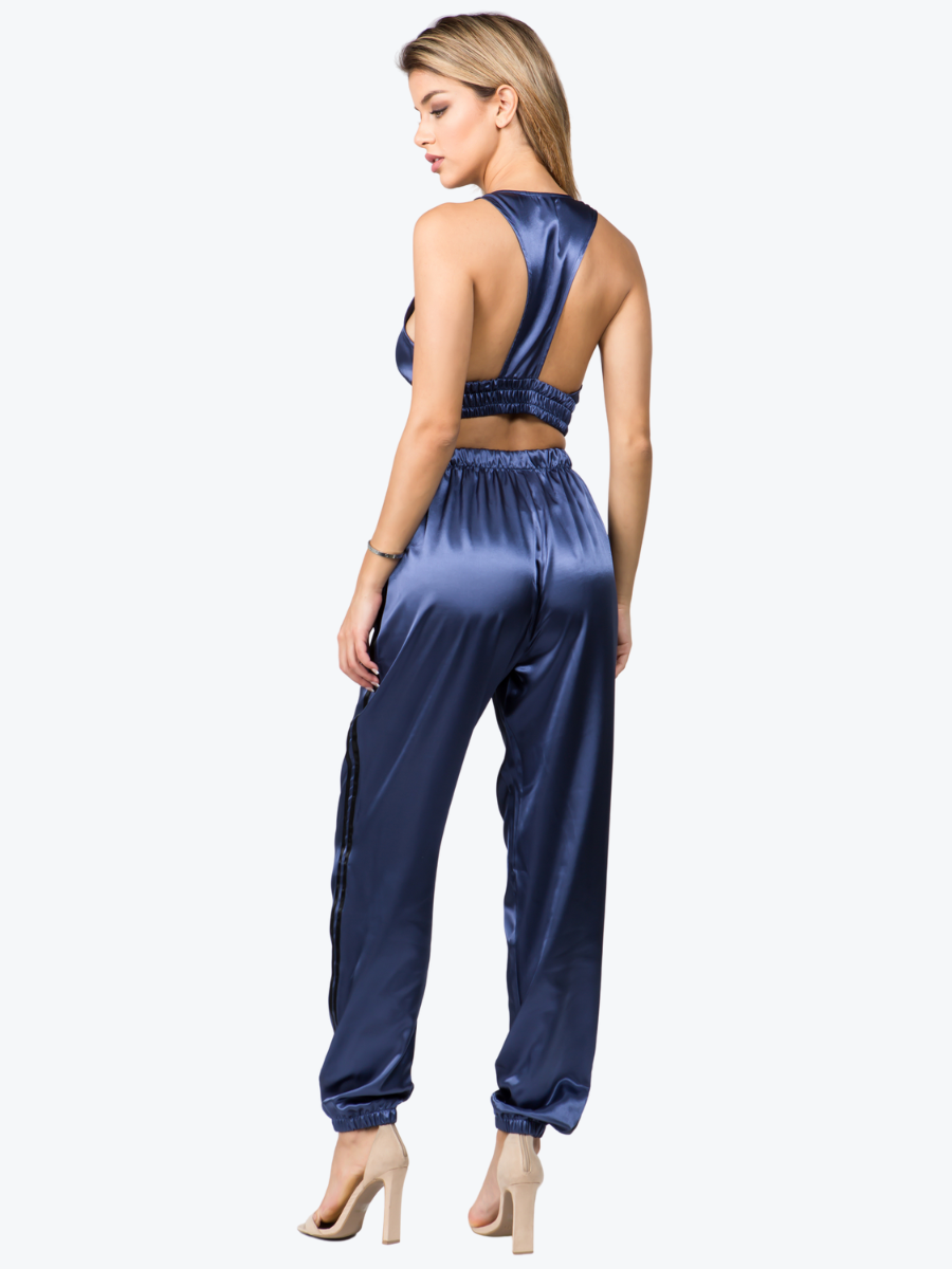 Melanie Lounge Satin Jogger Set