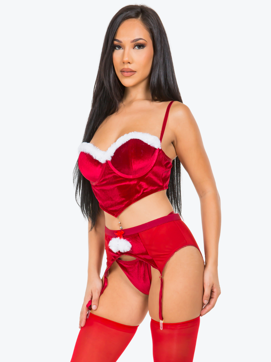 Regina Santa Underwire Bra Garter Set