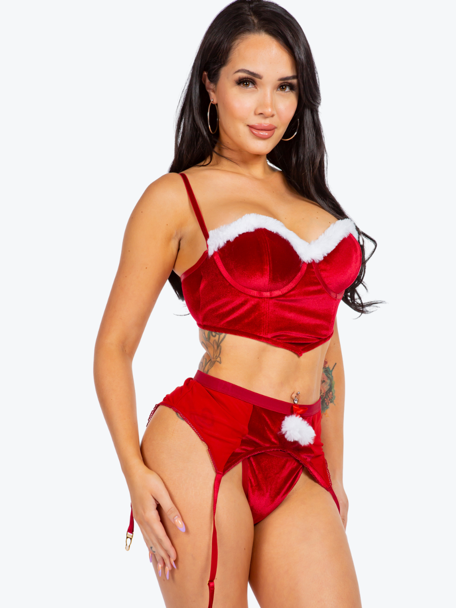 Regina Santa Underwire Bra Garter Set