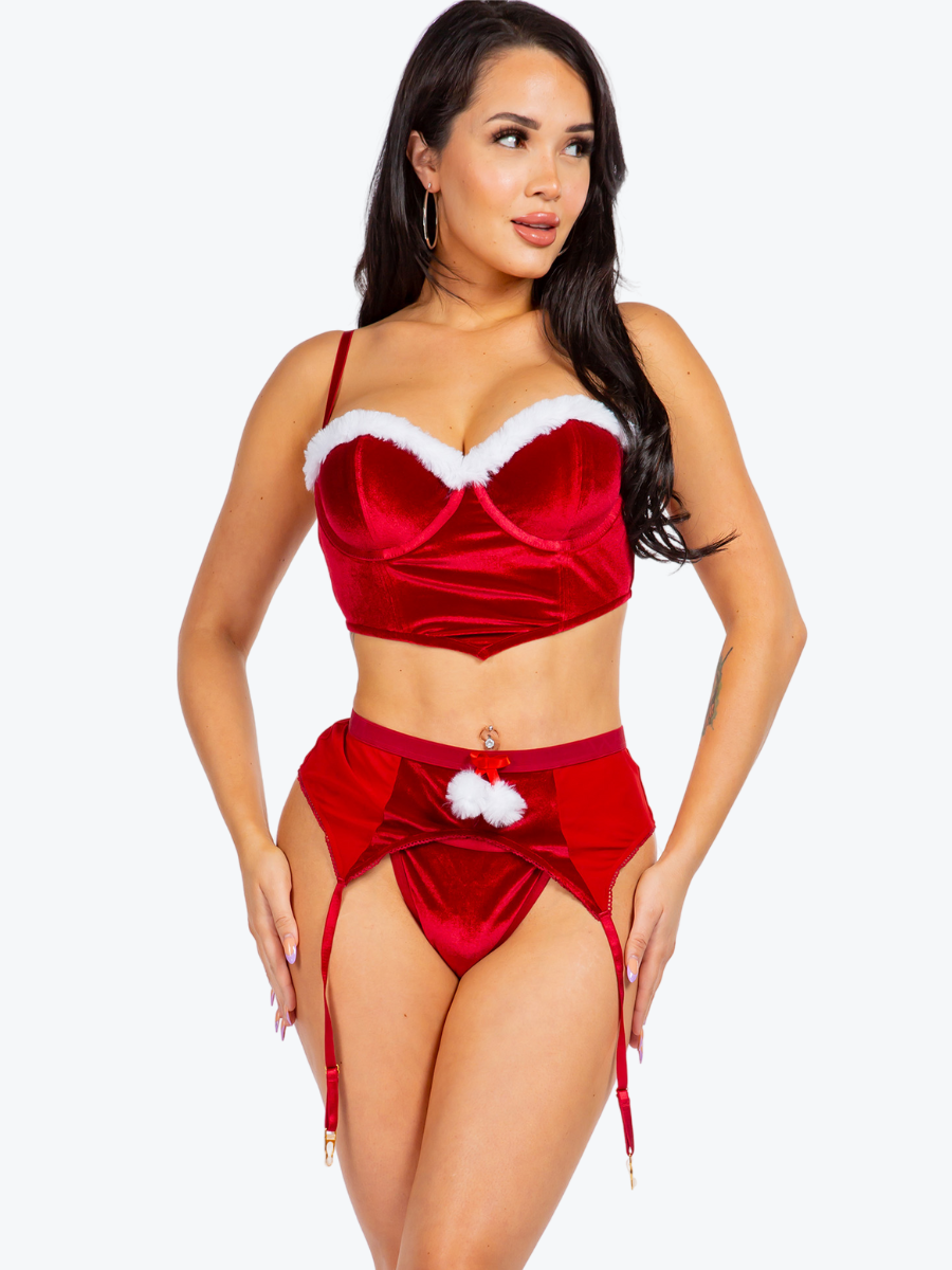Regina Santa Underwire Bra Garter Set