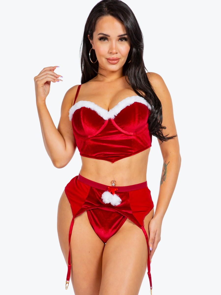 Regina Santa Underwire Bra Garter Set