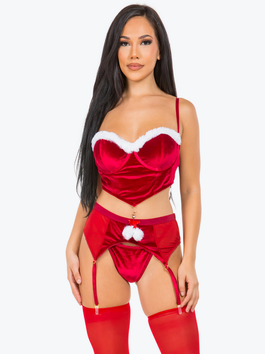 Regina Santa Underwire Bra Garter Set