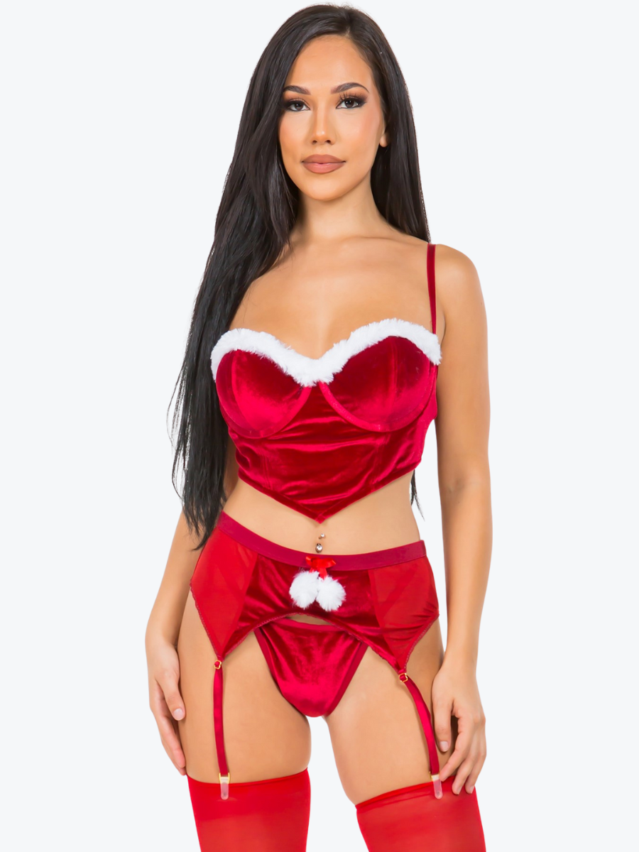 Regina Santa Underwire Bra Garter Set