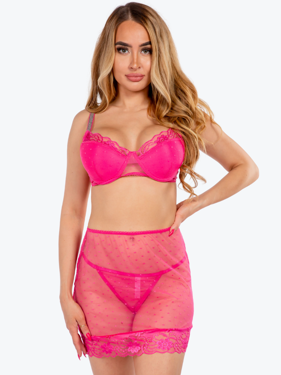 Plus Size Dianna Underwire Bra & Skirtini Set