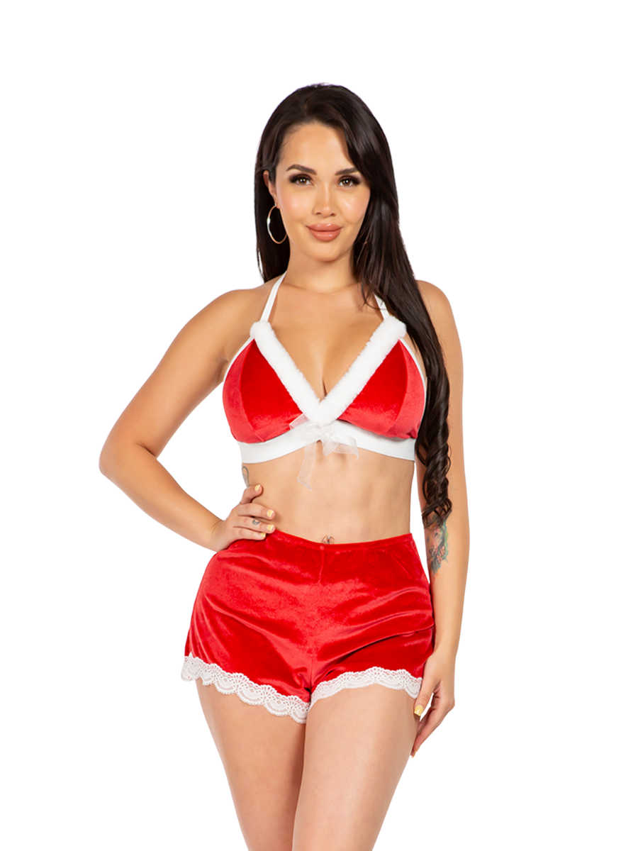 Santa Eloise Velvet Bra Set