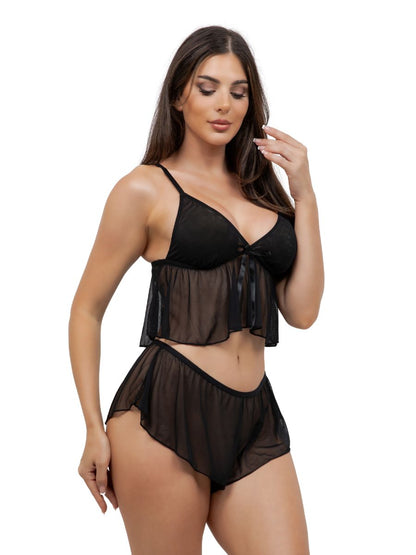 Nika Cropped Mesh Cami Set