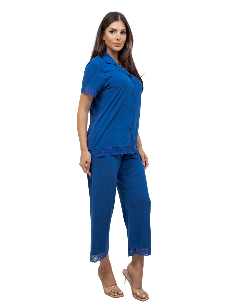 Plus Size Amber Lace Trimmed PJ Set