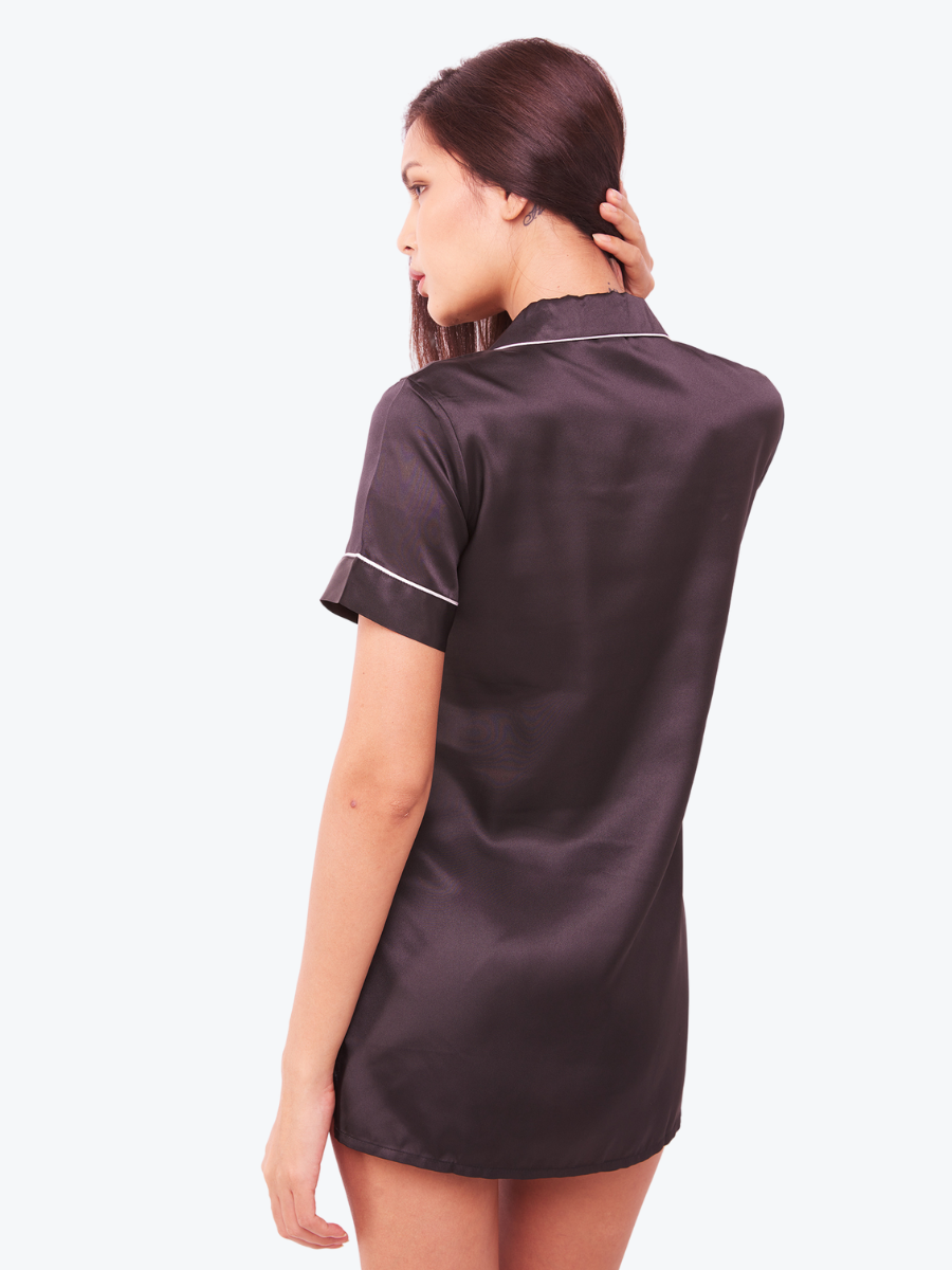 Ophelia Satin Piped Sleepshirt