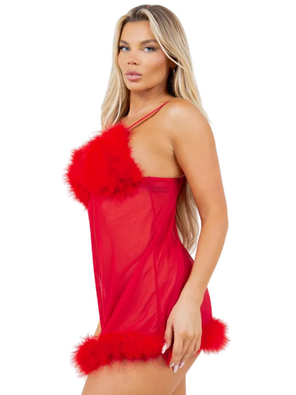 Marilyn Marabou Sheer Babydoll