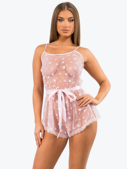 Plus Size Dixie Star Sheer Romper