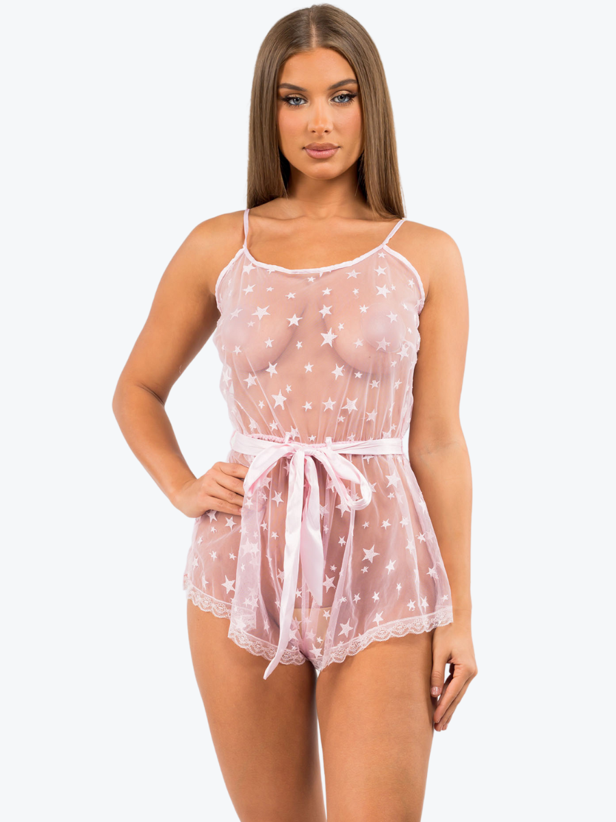 Plus Size Dixie Star Sheer Romper