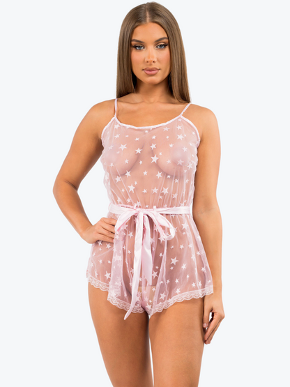 Plus Size Dixie Star Sheer Romper