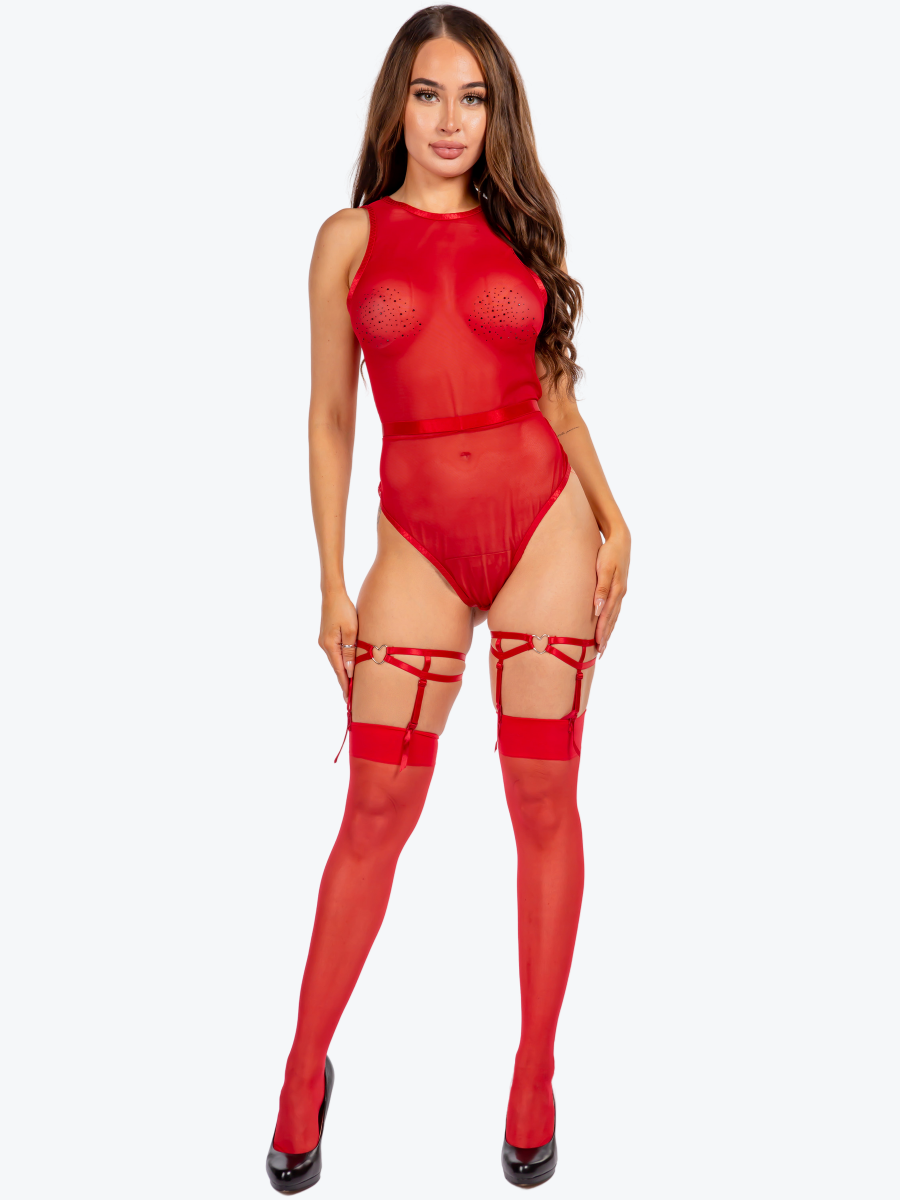 Plus Size Ashley Sheer Teddy Set