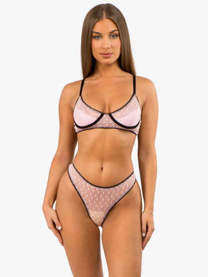 Audrey Hearts Sheer Underwire Bra Set