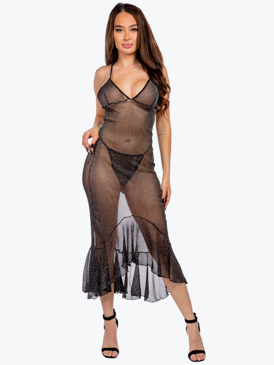 Esme Sheer Stardust Long Gown