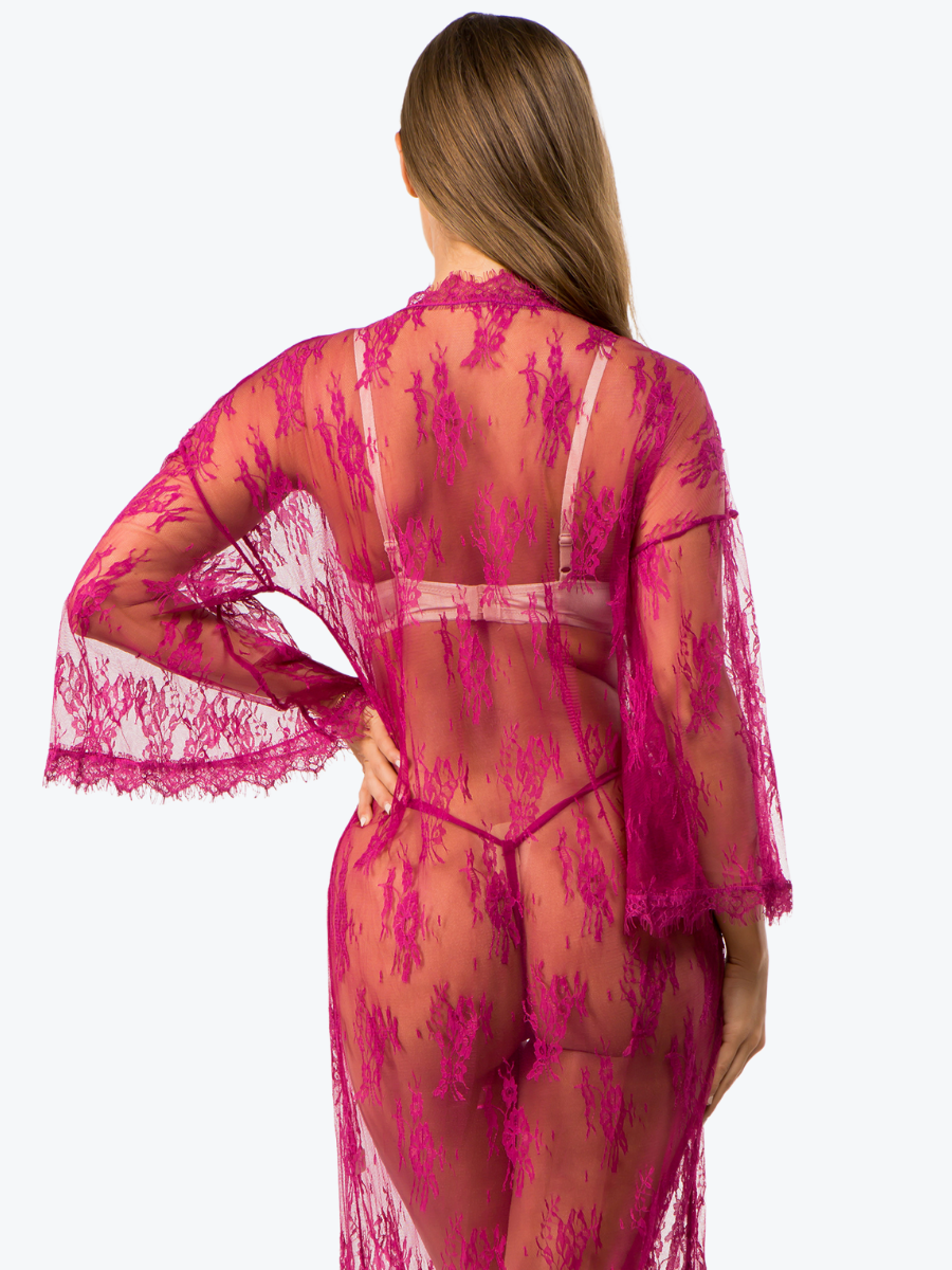 Raven Lace Long Robe