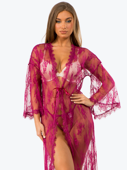 Raven Lace Long Robe