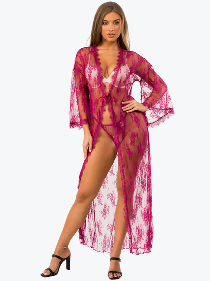 Raven Lace Long Robe