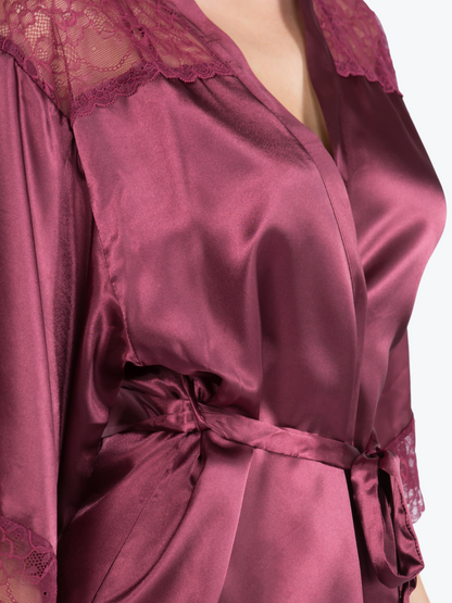 Serena Satin & Lace Shorty Robe