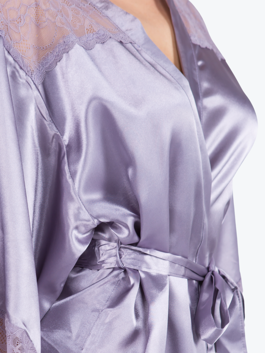 Serena Satin & Lace Shorty Robe