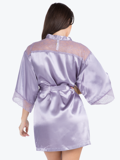 Serena Satin & Lace Shorty Robe