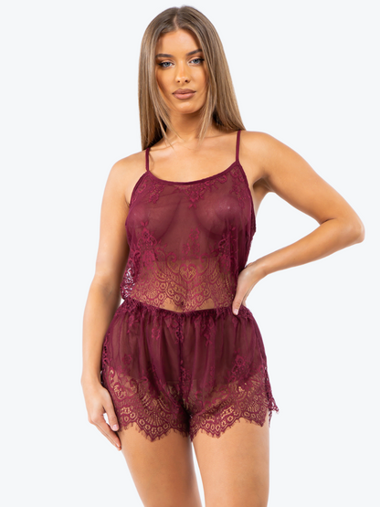 Pamela Lace Cami Lounge Set