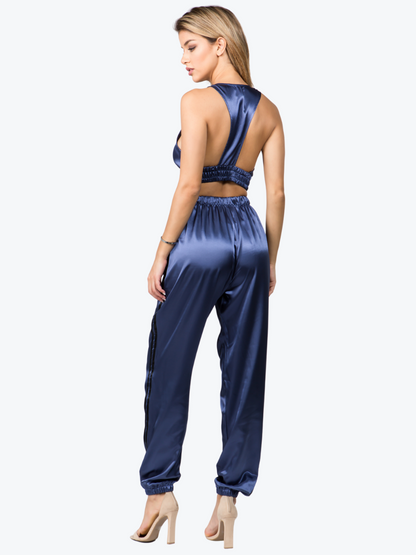 Melanie Lounge Satin Jogger Set